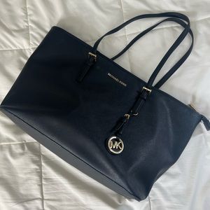 Black Michael Kors Medium Leather Tote Bag